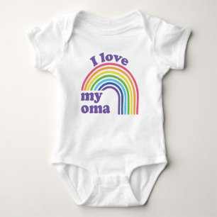 I Love My Oma - Cute Rainbow Baby Bodysuit