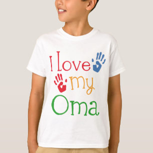I Love My Oma Gift Handprints T-Shirt