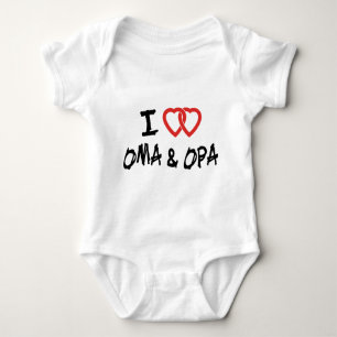I Love My Oma & Opa T-Shirt Baby Bodysuit