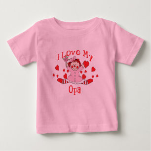 I love My Opa Rag Doll & Hearts Baby T-Shirt