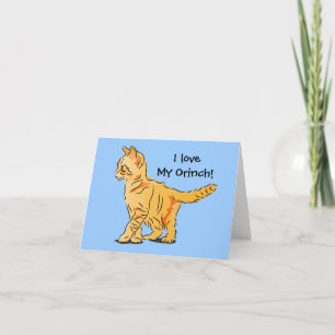 I Love My Orinch! Tabby Kitten Illustration Card