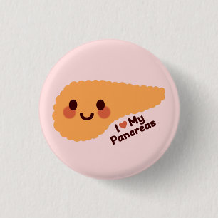I Love My Pancreas – Cute Smiling Pancreas 3 Cm Round Badge