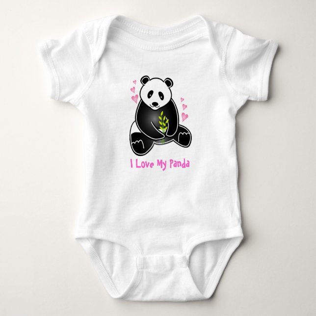 I Love My Panda Baby Bodysuit (Front)