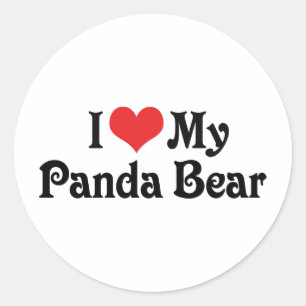I Love My Panda Bear Classic Round Sticker