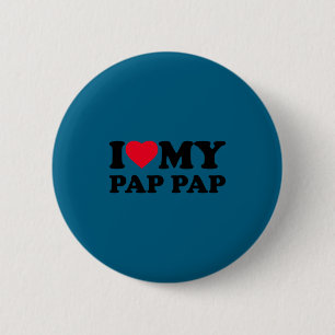 I Love My Pap-pap Heart Grandpa Family Pappap Long 6 Cm Round Badge