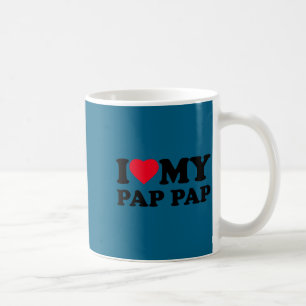 I Love My Pap-pap Heart Grandpa Family Pappap Long Coffee Mug