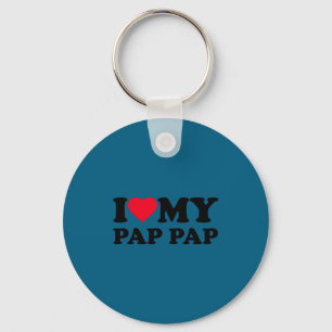I Love My Pap-pap Heart Grandpa Family Pappap Long Key Ring