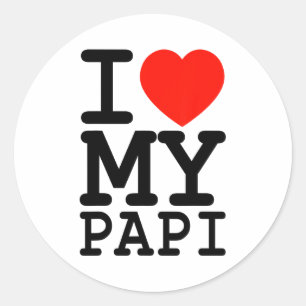 I Love My Papi Family Matching Valentines Day Classic Round Sticker