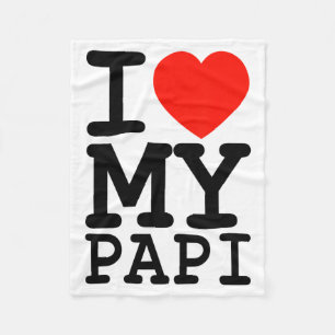 I Love My Papi Family Matching Valentines Day Fleece Blanket