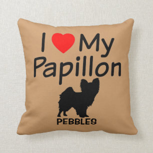 I Love My Papillon Dog Pillow
