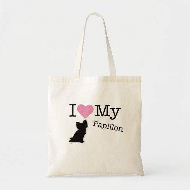 I love my papillon tote bag (Front)