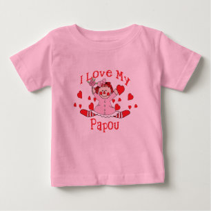 I love My Papou Rag Doll & Hearts Baby T-Shirt