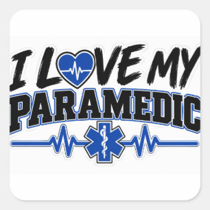 I love my paramedic square sticker