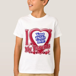 I Love My Parents red heart - photo T-Shirt