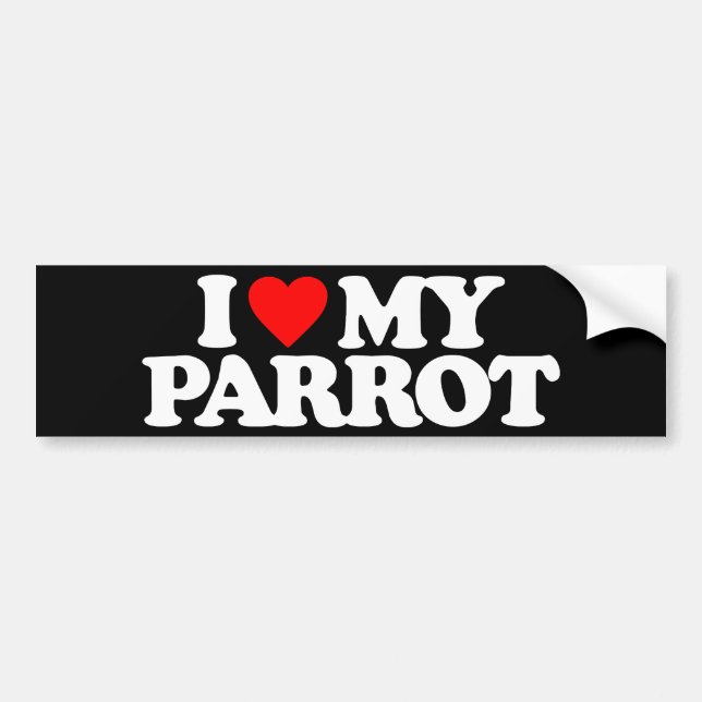 I LOVE MY PARROT BUMPER STICKER (Front)