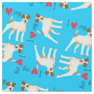 I Love my Parson Russell Fabric
