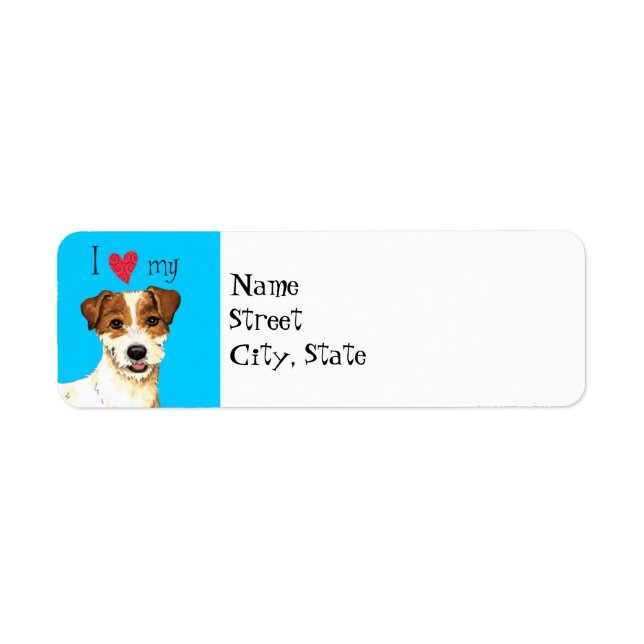 I Love my Parson Russell Terrier Return Address Label (Front)