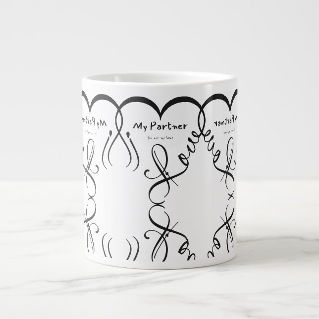 I love my partner • You are my home Large Coffee Mug (Front)