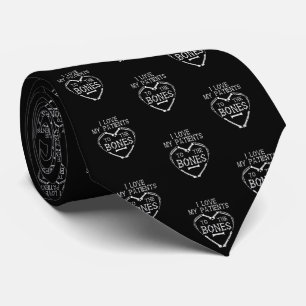 I Love My Patients to the Bones Chiropractor Tie