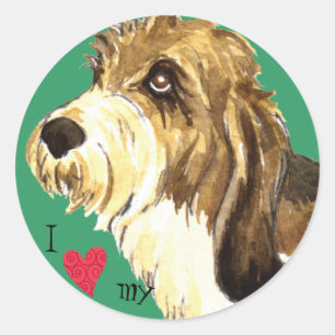 I Love my PBGV Classic Round Sticker