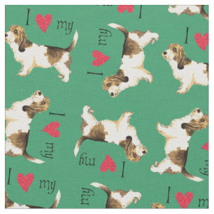 I Love my PBGV Fabric