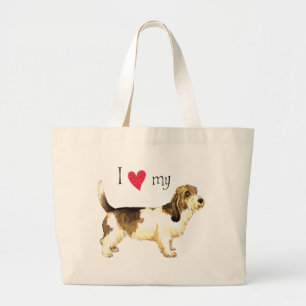 I Love my PBGV Large Tote Bag