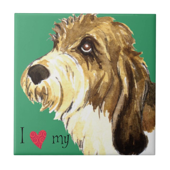 I Love my PBGV Tile (Front)