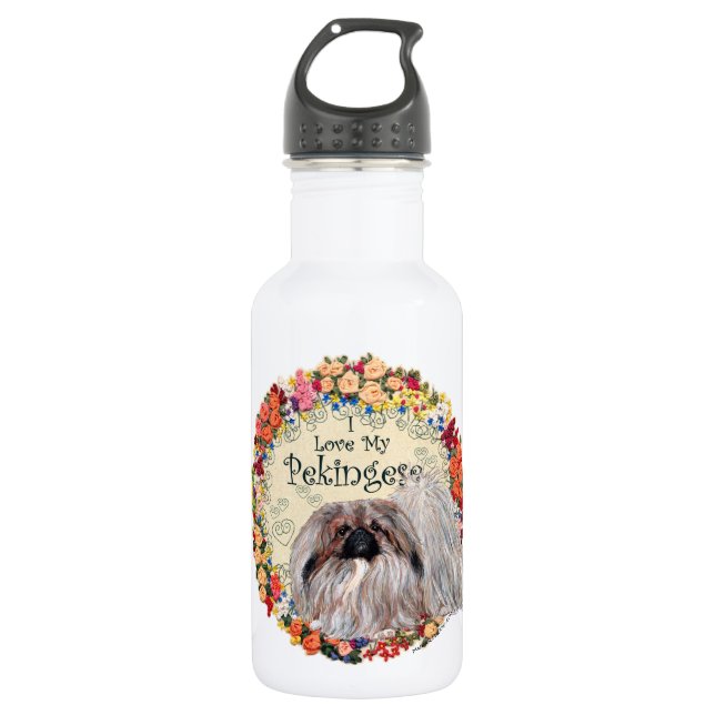 I Love My Pekingese 532 Ml Water Bottle (Front)