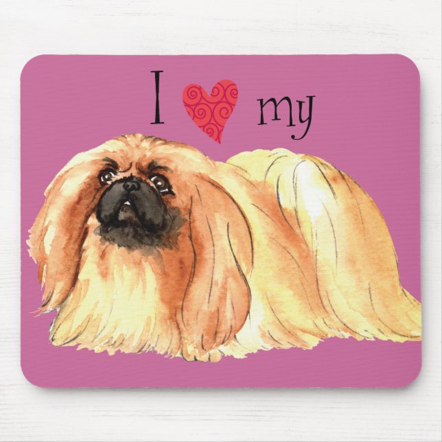 I Love my Pekingese Mouse Pad (Front)
