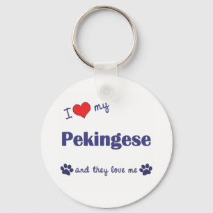 I Love My Pekingese (Multiple Dogs) Key Ring