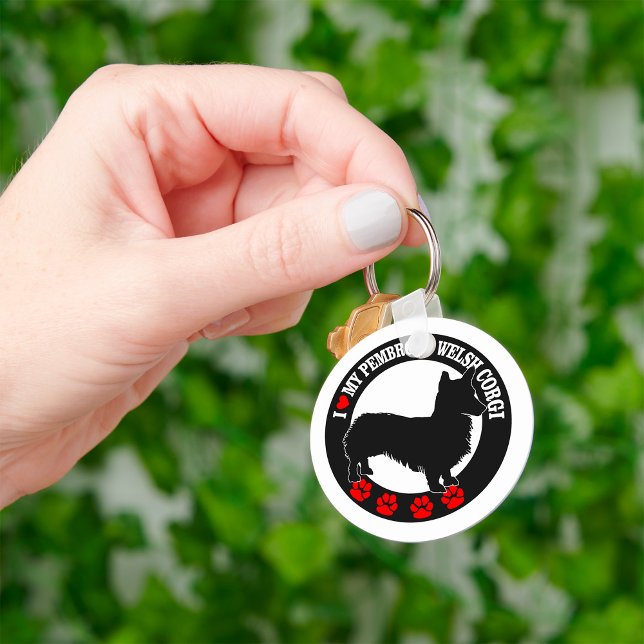 I Love My Pembroke Welsh Corgi Key Ring (Creator Uploaded)
