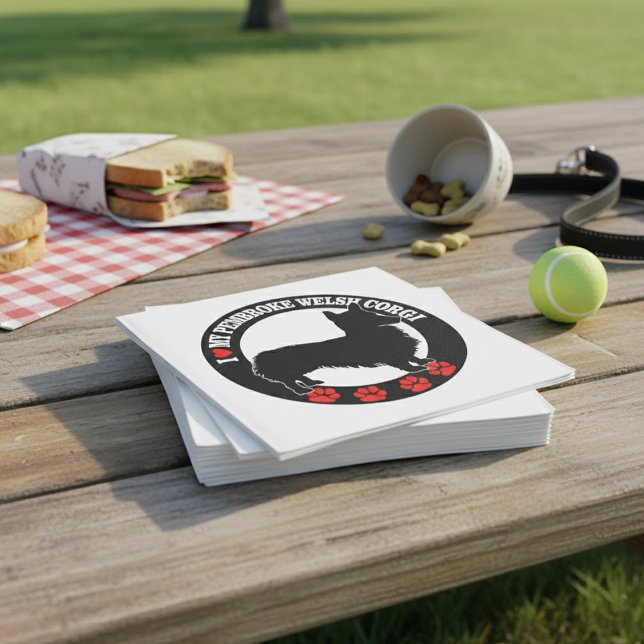 I Love My Pembroke Welsh Corgi Napkins (Creator Uploaded)