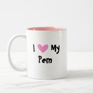 I Love My Pembroke Welsh Corgi Two-Tone Coffee Mug