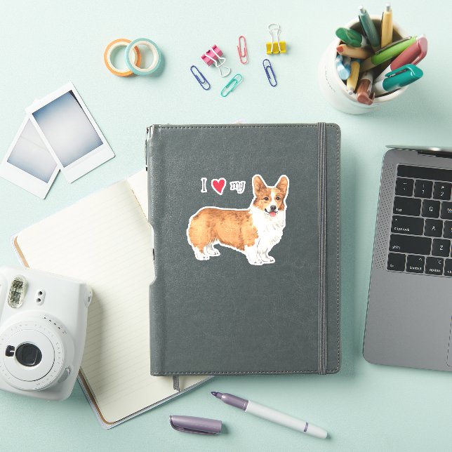 I Love my Pembroke Welsh Corgi Vinyl Sticker (iPad Cover)