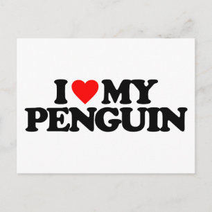 I LOVE MY PENGUIN POSTCARD