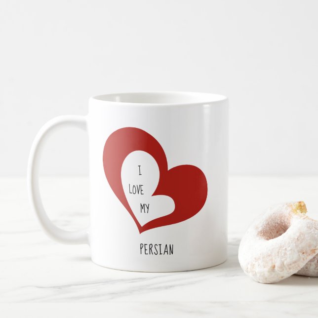 I Love My Persian Cat Coffee Mug (With Donut)