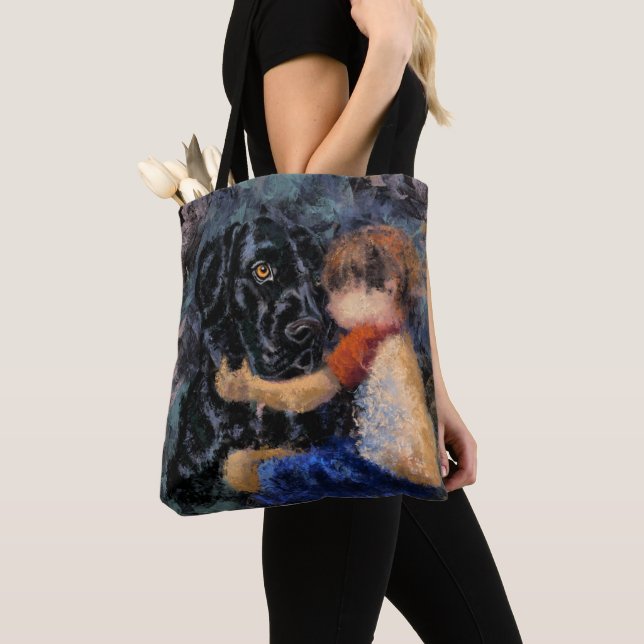 I Love My Pet - Abstract Art Modern Style Painting Tote Bag (Close Up)
