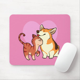 I Love My Pet Cat and Dog Lover Mouse Pad