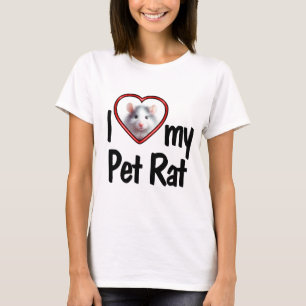 I Love My Pet Rat - Cute Red Heart Photo Frame T-Shirt