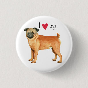 I Love my Petit Brabancon 3 Cm Round Badge