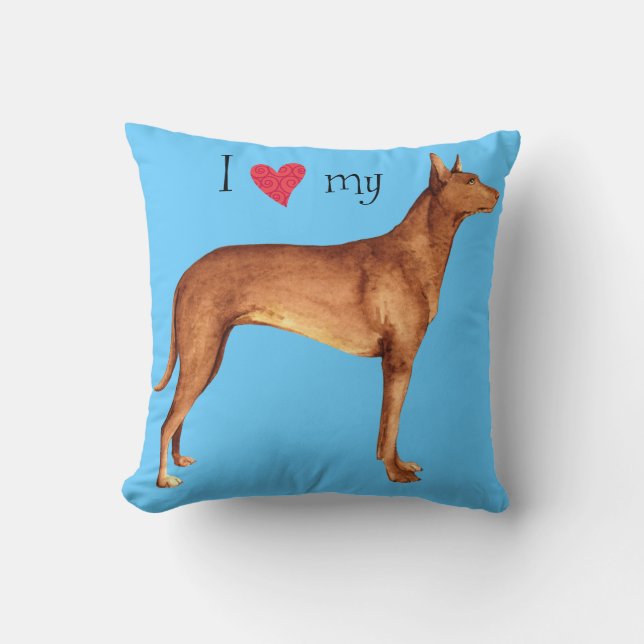 I Love my Pharaoh Hound Cushion (Front)