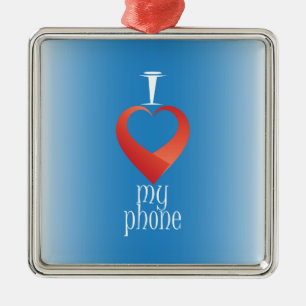 I love my phone metal tree decoration