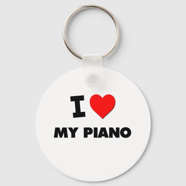 I Love My Piano Key Ring (Front)