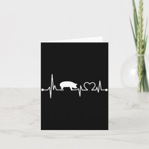 I Love My Pig Heart Valve Ekg Heartbeat Card