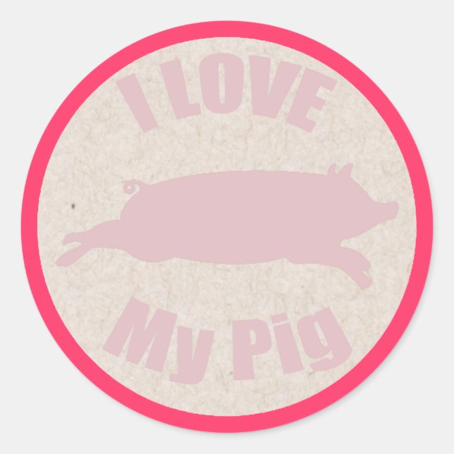 I Love My Pig Sticker (Front)