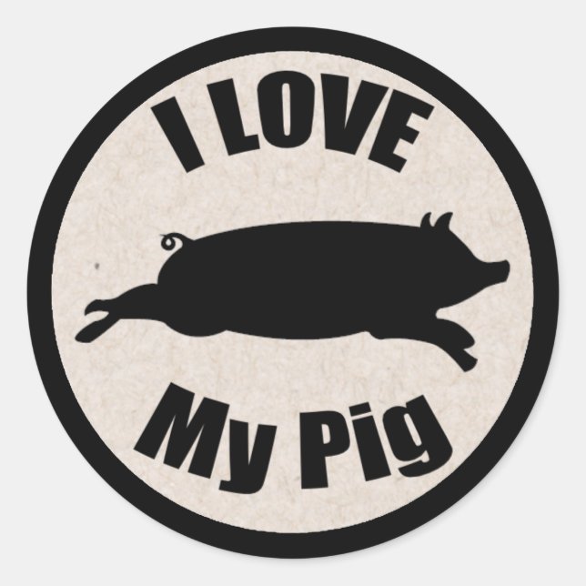 I Love My Pig Sticker (Front)