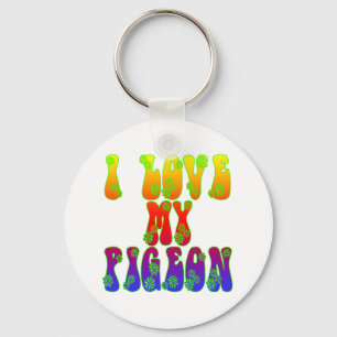 I Love My Pigeon Key Ring