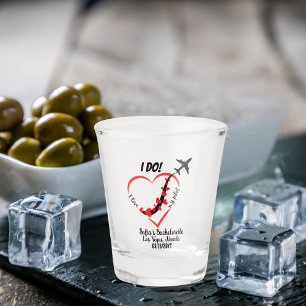 I love My Pilot, Airplane & Hearts, Bachelorette Shot Glass