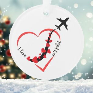 'I love My Pilot', Aviation, Simple, Personalised Ornament