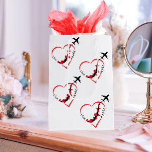 I love My Pilot, Heart, Aviation,Aircraft,Aeroplan Medium Gift Bag